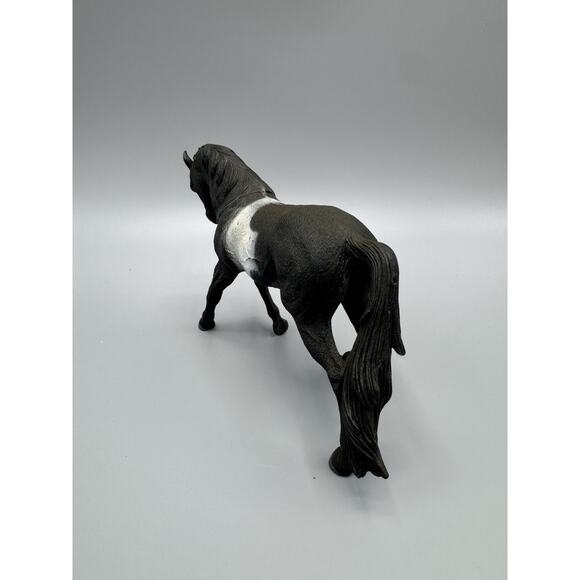 Vintage Hard Plastic Black & White Horse Stallion Figure 6 Inch - Picture 4 of 7